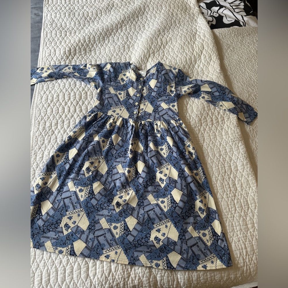 Blue and Cream Kids Dress